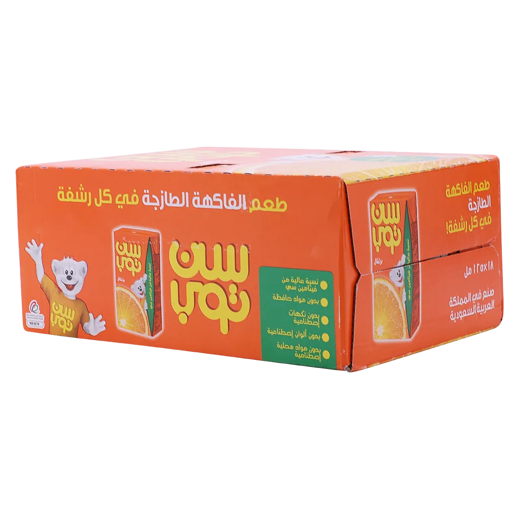 سن توب برتقال كرتون 18 * 125 مل