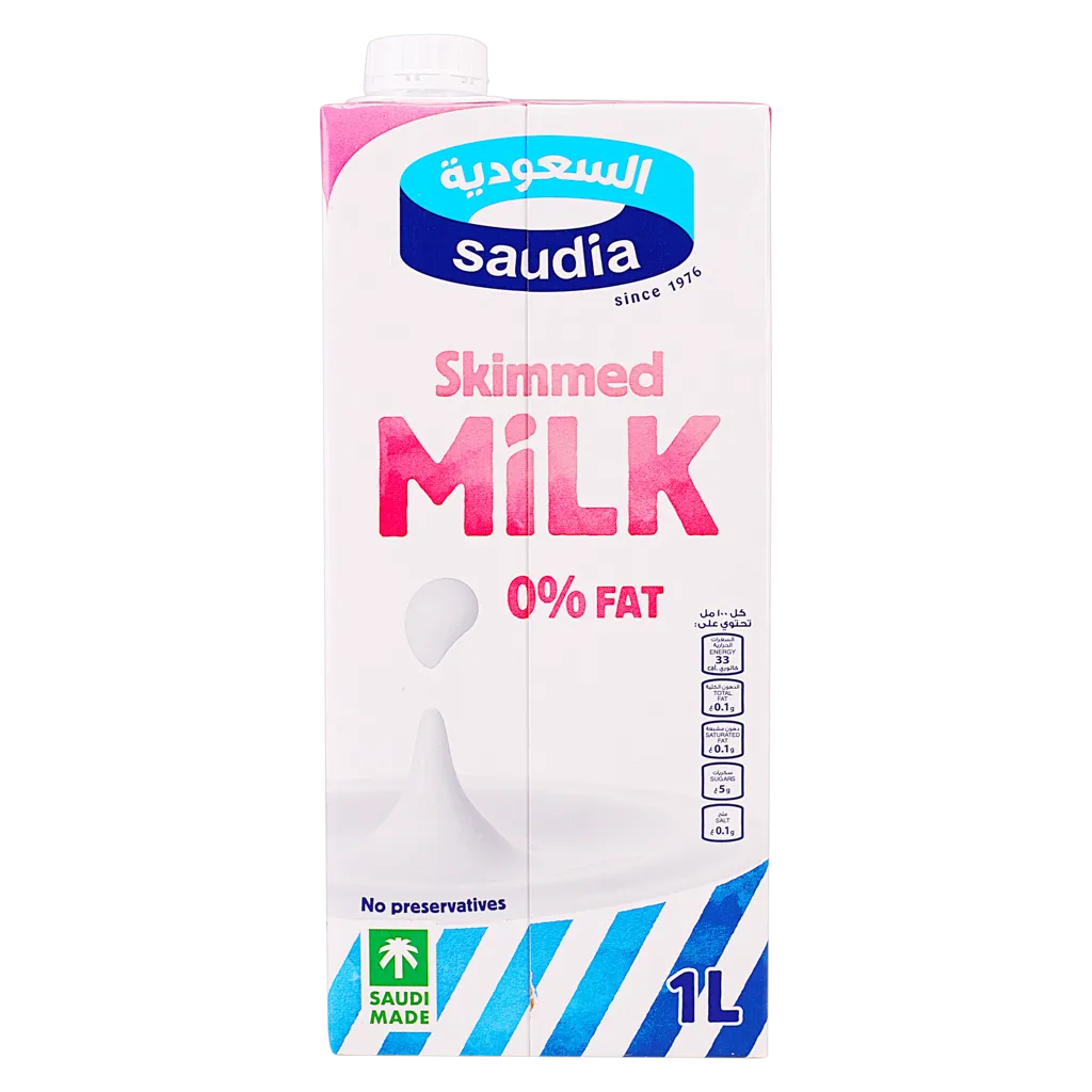 السعودية حليب خالي الدسم 1 لتر