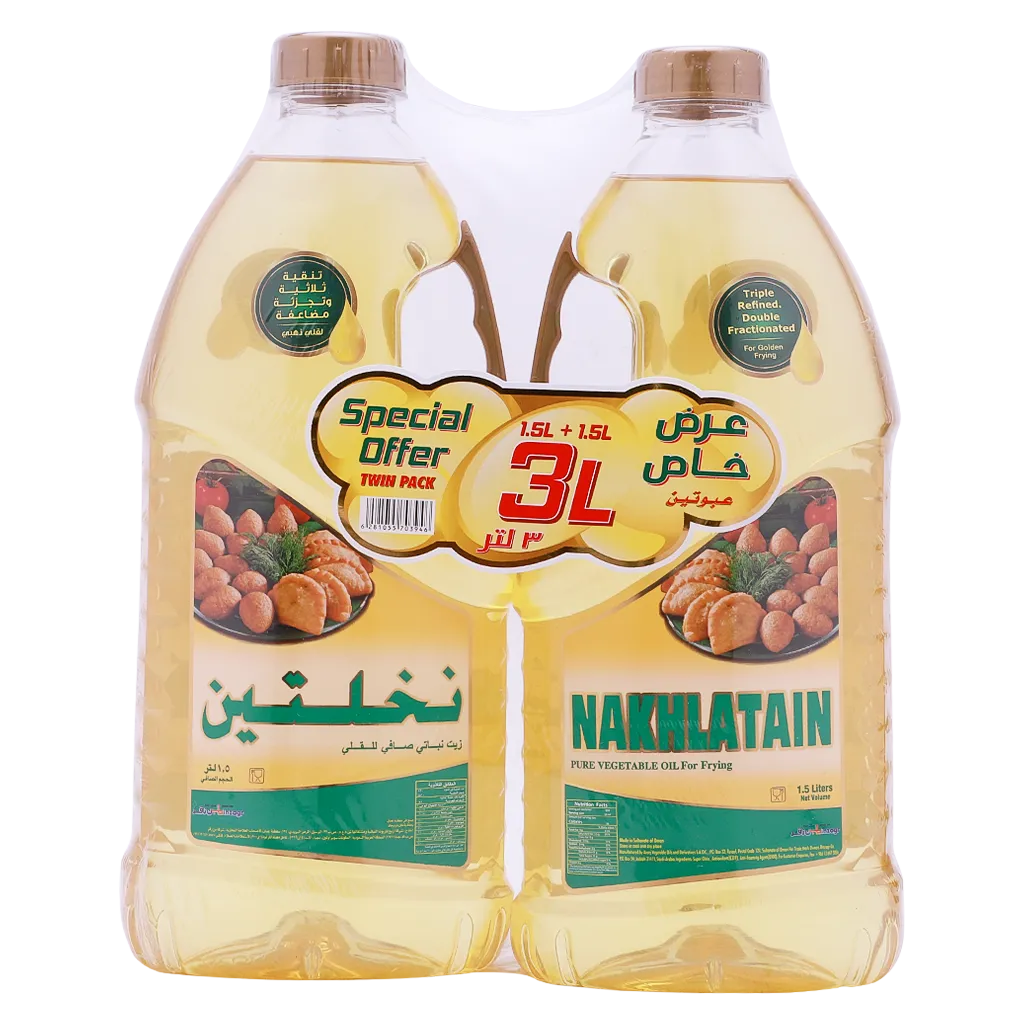 نخلتين زيت نباتي عرض عبوة 2 حبة 1.5 لتر