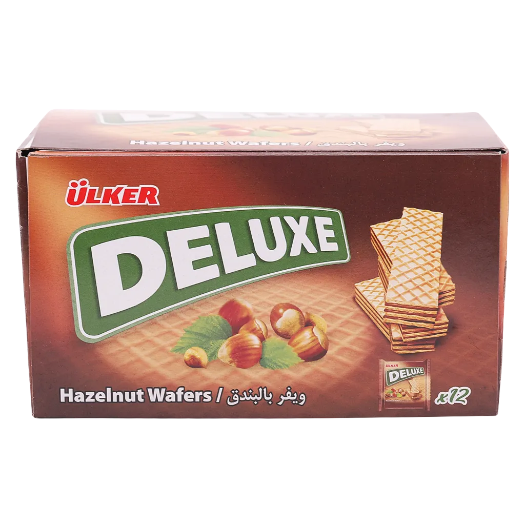 أولكر ديلوكس ويفر بكريمة البندق علبة 12 حبة 40 جم