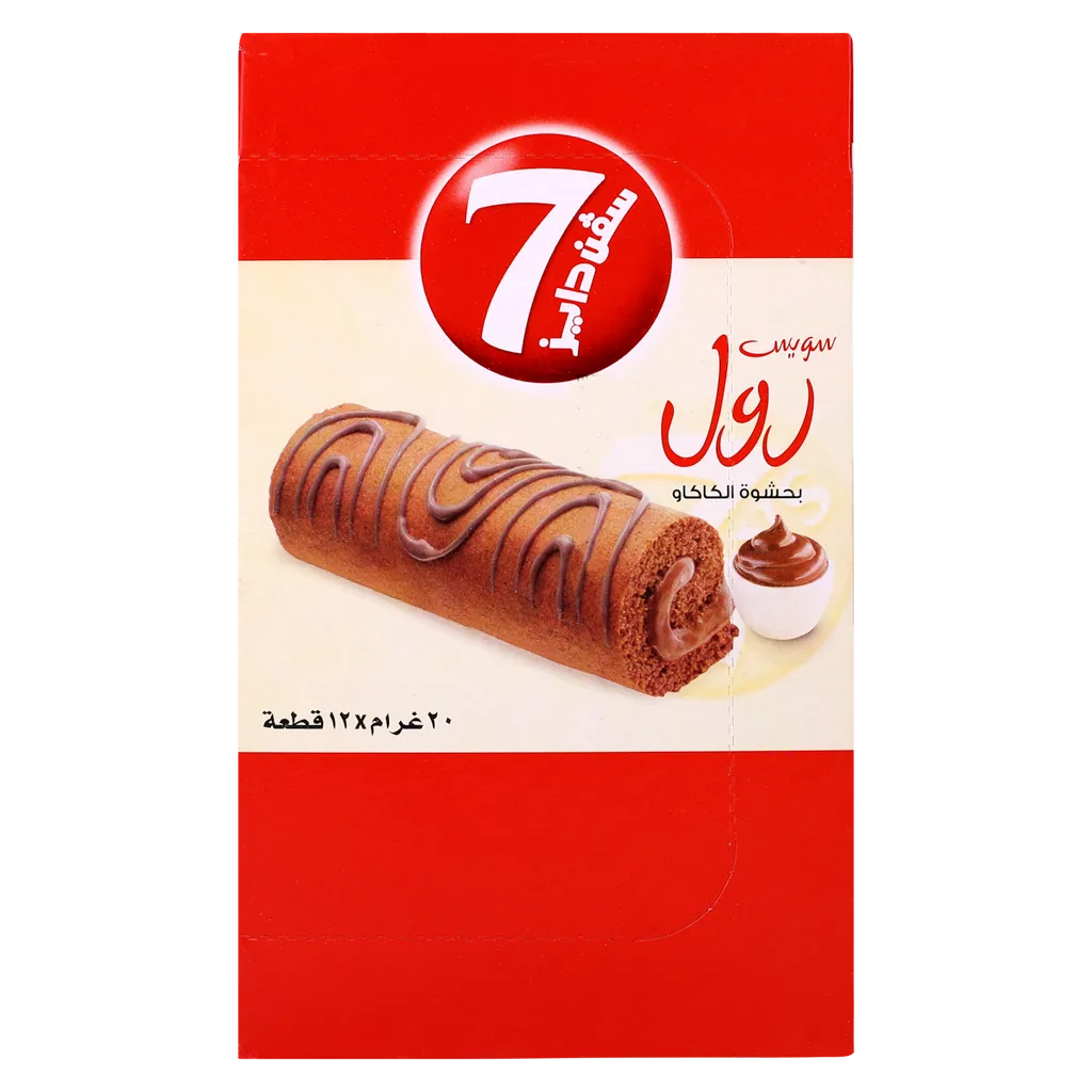 سفن دايز سويس رول ميني شوكولاته علبة 12 حبة 20 جم