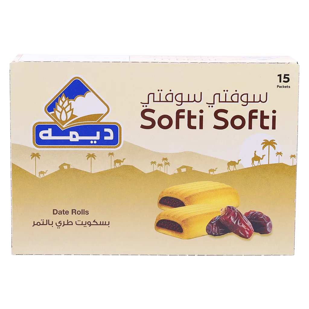 ديمه بسكويت التمر سوفتي علبة 15 حبة 21 جم