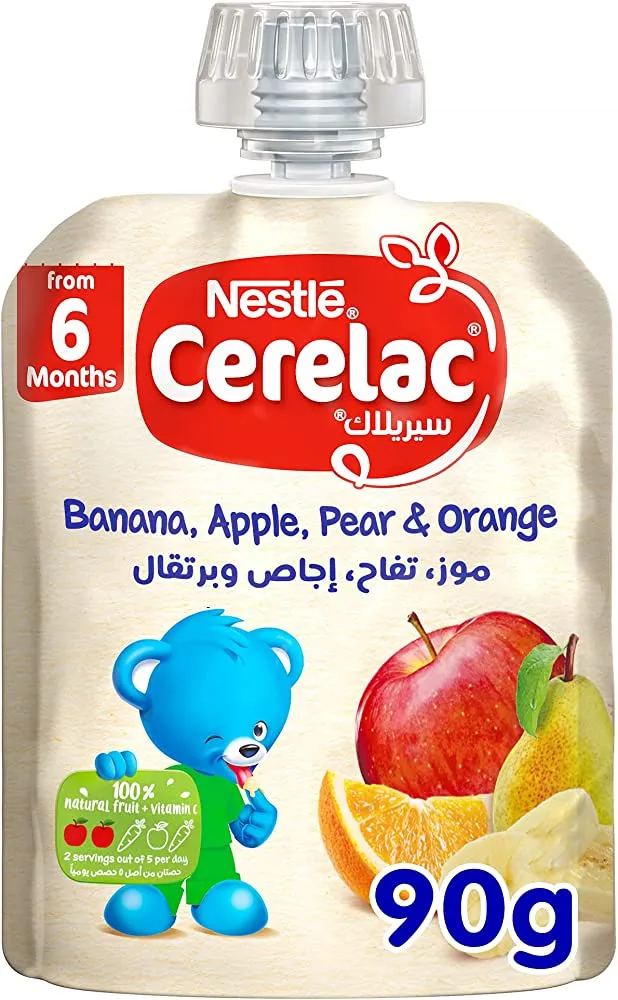سيريلاك طعام أطفال موز تفاح اجاص خوخ 90 جم